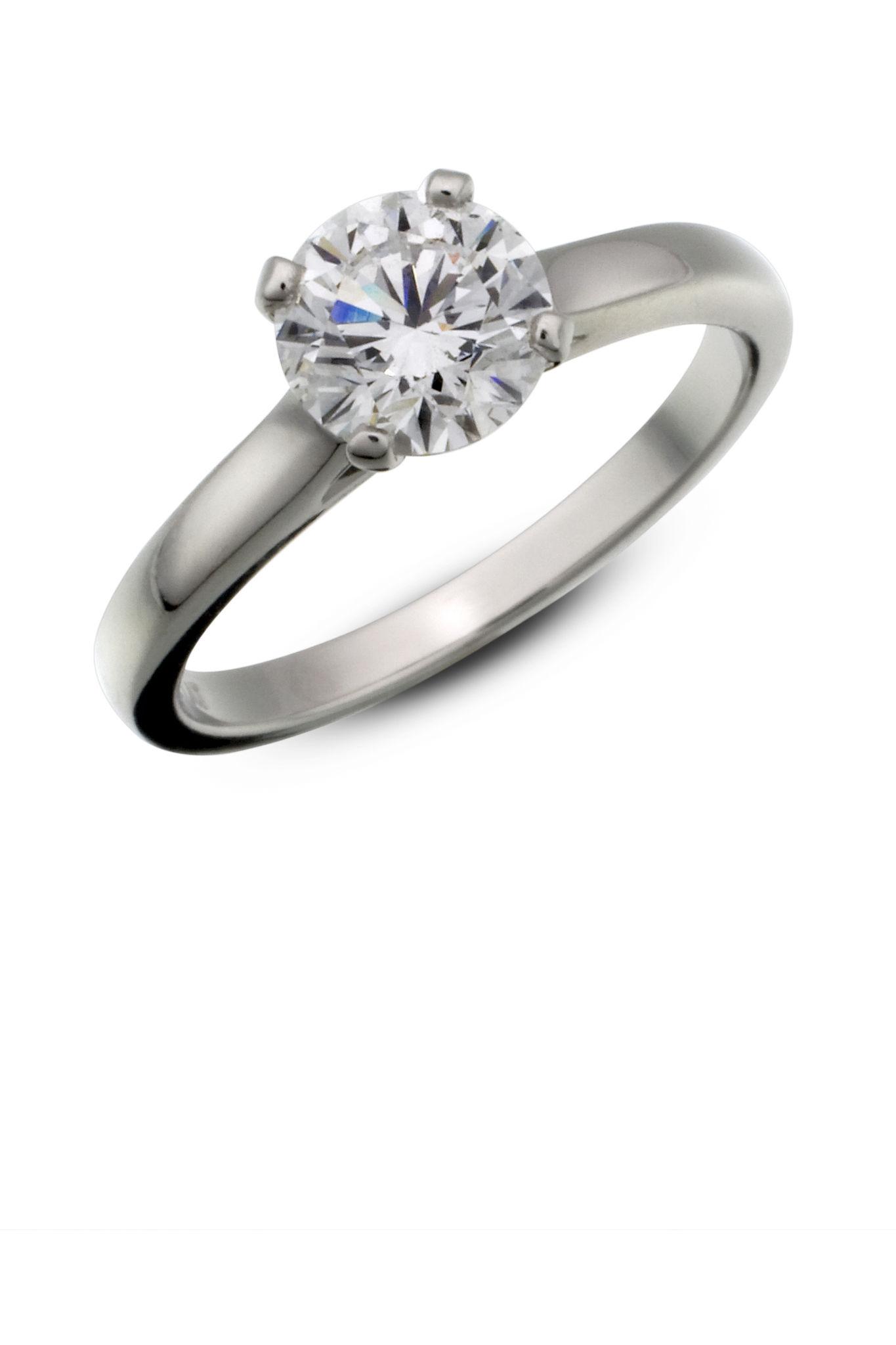 Avi and Co round brilliant platinum engagement ring close up